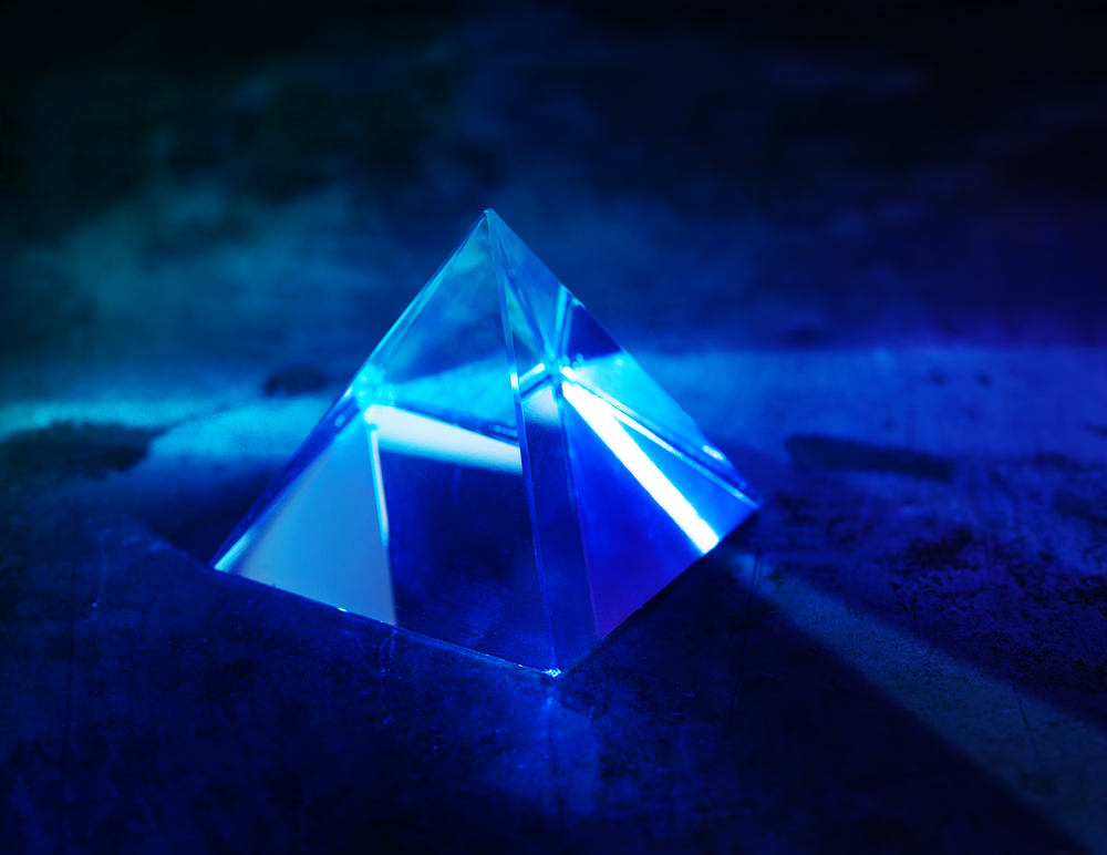 Blue cristal pyramid